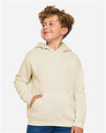 LAT 2296 Youth Hoodie Sweatshirt - Natural - model front