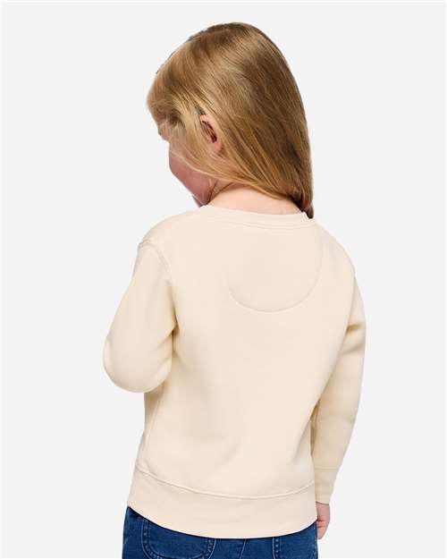 Rabbit Skins 3317 Toddler Fleece Crewneck Sweatshirt - Natural - model back