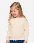Rabbit Skins 3317 Toddler Fleece Crewneck Sweatshirt - Natural - model front