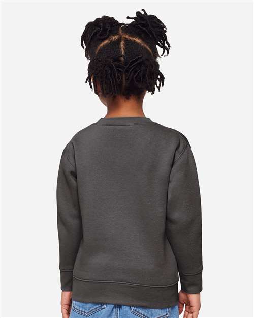 Rabbit Skins 3317 Toddler Fleece Crewneck Sweatshirt - Charcoal - model back