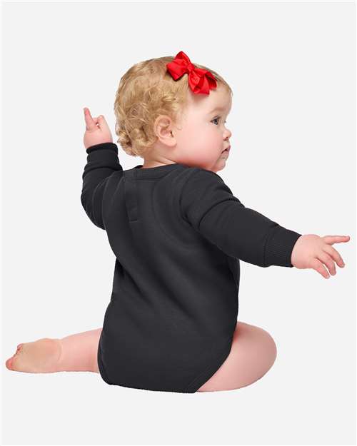 Rabbit Skins 3421 Infant Fleece Bodysuit - Black - model back