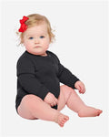 Rabbit Skins 3421 Infant Fleece Bodysuit - Black - model front