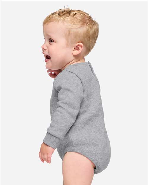 Rabbit Skins 3421 Infant Fleece Bodysuit - Heather - model side
