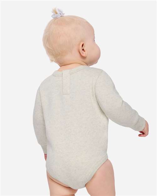 Rabbit Skins 3421 Infant Fleece Bodysuit - Natural Heather - model back