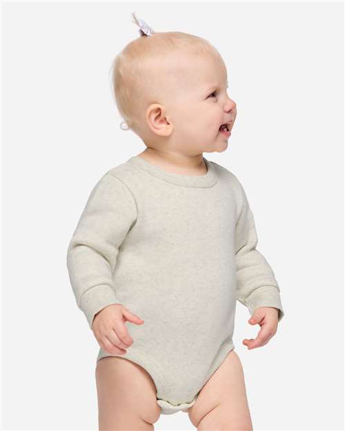 Rabbit Skins 3421 Infant Fleece Bodysuit - Natural Heather - model front