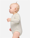 Rabbit Skins 3421 Infant Fleece Bodysuit - Natural Heather - model side