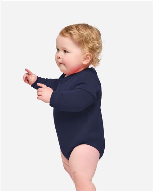 Rabbit Skins 3421 Infant Fleece Bodysuit - Navy - model side