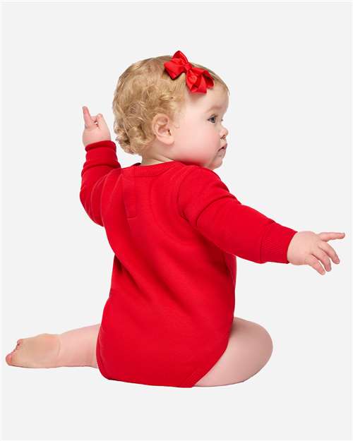 Rabbit Skins 3421 Infant Fleece Bodysuit - Red - model back