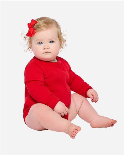 Rabbit Skins 3421 Infant Fleece Bodysuit - Red - model front