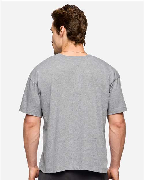 LAT 3520 Unisex Boxy Jersey Tee - Heather - model back