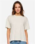 LAT 3520 Unisex Boxy Jersey Tee - Natural Heather - model front