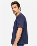 LAT 3520 Unisex Boxy Jersey Tee - Vintage True Navy - model side