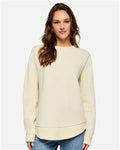 LAT 3525 Women's Weekend Crewneck Sweatshirt - Natural - model front