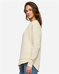 LAT 3525 Women's Weekend Crewneck Sweatshirt - Natural - model side