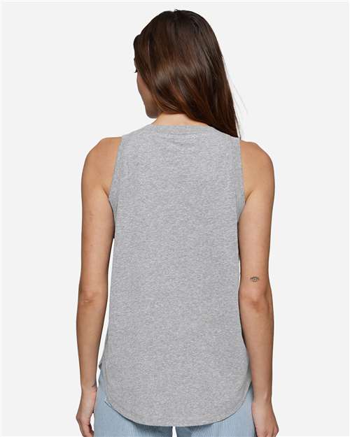LAT 3592 Women's Relaxed Fine Jersey Tank - Heather - model back