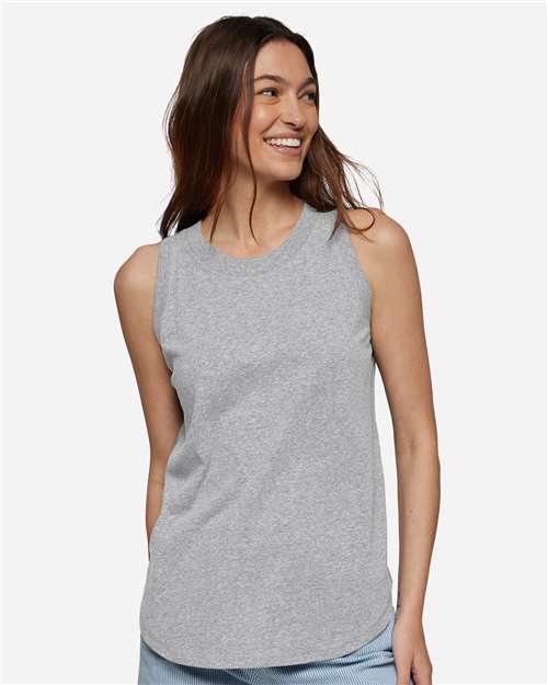 LAT 3592 Women's Relaxed Fine Jersey Tank - Heather - model front