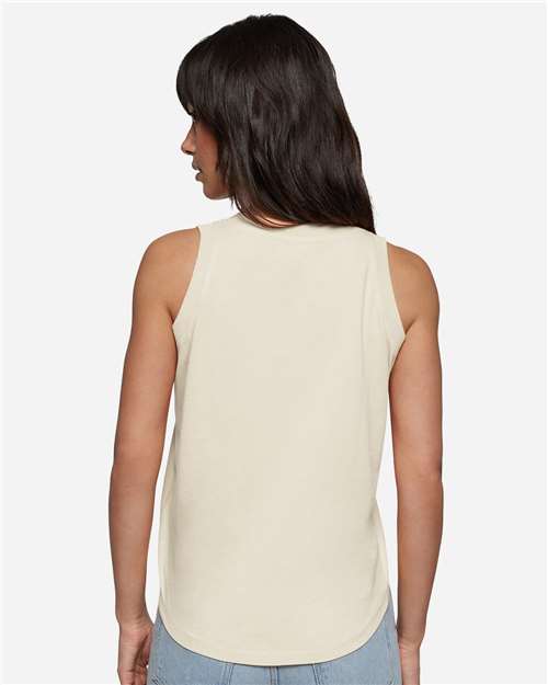 LAT 3592 Women's Relaxed Fine Jersey Tank - Natural - model back