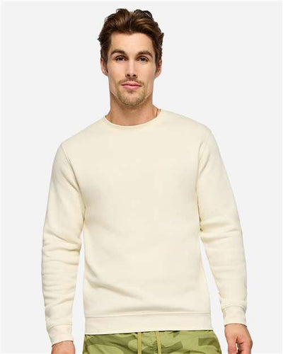 LAT 6925 Unisex Elevated Fleece Crewneck Sweatshirt - Natural - model front