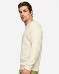 LAT 6925 Unisex Elevated Fleece Crewneck Sweatshirt - Natural - model side
