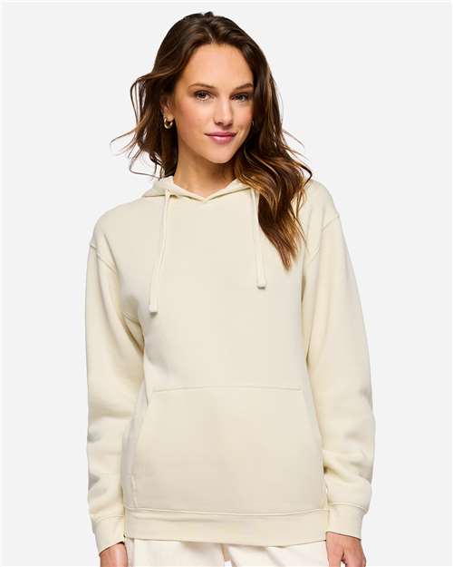 LAT 6926 Unisex Elevated Fleece Hoodie Sweatshirt - Natural - model front