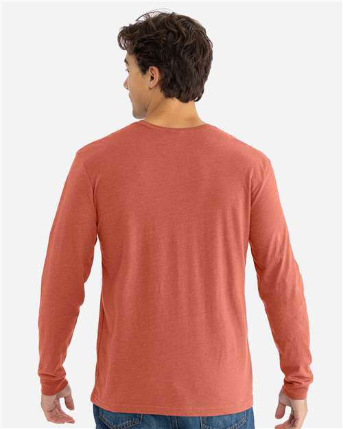 Next Level 6211 Unisex CVC Long Sleeve T-Shirt - Heather Redwood - model back