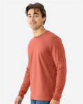 Next Level 6211 Unisex CVC Long Sleeve T-Shirt - Heather Redwood - model side