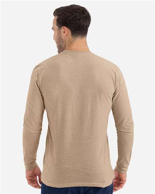 Next Level 6211 Unisex CVC Long Sleeve T-Shirt - Heather Tan - model back