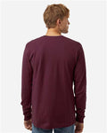 Tultex 202LS Unisex Fine Jersey Long Sleeve T-Shirt - Burgundy - model back