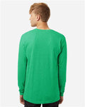 Tultex 202LS Unisex Fine Jersey Long Sleeve T-Shirt - Heather Kelly - model back