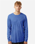 Tultex 202LS Unisex Fine Jersey Long Sleeve T-Shirt - Heather Royal - model front