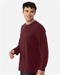 Next Level 8211 Unisex Ideal Thermal Long Sleeve T-Shirt - Maroon - model side
