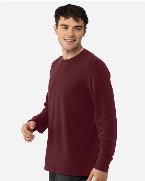 Next Level 8211 Unisex Ideal Thermal Long Sleeve T-Shirt - Maroon - model side