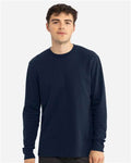 Next Level 8211 Unisex Ideal Thermal Long Sleeve T-Shirt - Midnight Navy - model front