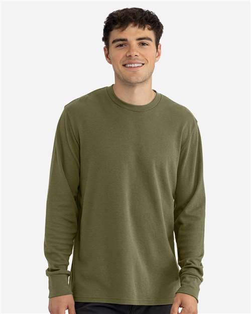Next Level 8211 Unisex Ideal Thermal Long Sleeve T-Shirt - Military Green - model front