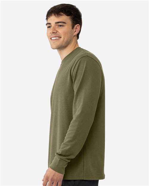Next Level 8211 Unisex Ideal Thermal Long Sleeve T-Shirt - Military Green - model side