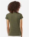 Tultex 213 Women's Fine Jersey Slim Fit T-Shirt - Military Green - model back