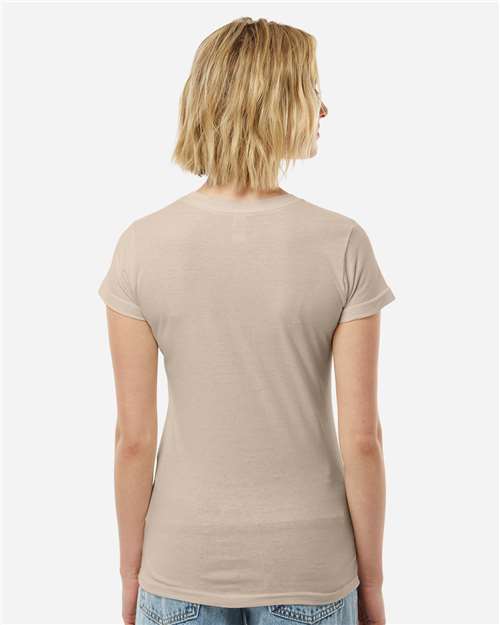Tultex 213 Women's Fine Jersey Slim Fit T-Shirt - Sand - model back