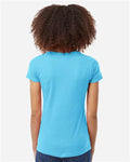 Tultex 214 Women's Fine Jersey V-Neck T-Shirt - Aqua - model back