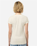 Tultex 214 Women's Fine Jersey V-Neck T-Shirt - Natural - model back