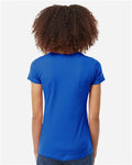 Tultex 214 Women's Fine Jersey V-Neck T-Shirt - Royal - model back