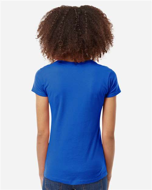Tultex 214 Women's Fine Jersey V-Neck T-Shirt - Royal - model back