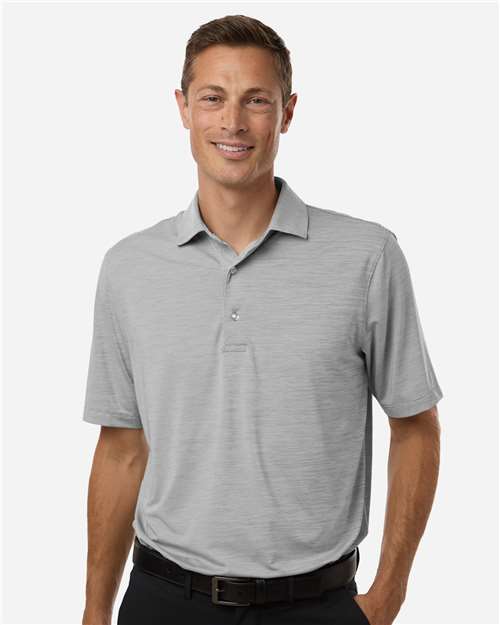 Paragon 162 Men's Bohemian Striped Heather Performance Polo - Black Heather - model front