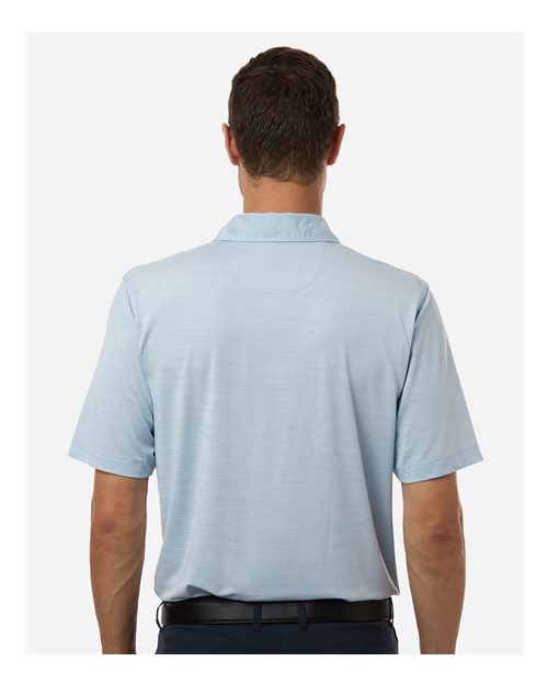 Paragon 162 Men's Bohemian Striped Heather Performance Polo - Carolina Heather - model back