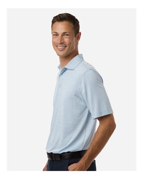 Paragon 162 Men's Bohemian Striped Heather Performance Polo - Carolina Heather - model side