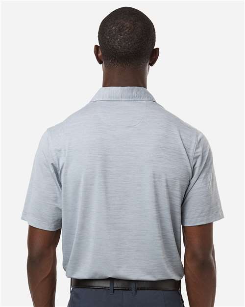 Paragon 162 Men's Bohemian Striped Heather Performance Polo - Navy Heather - model back