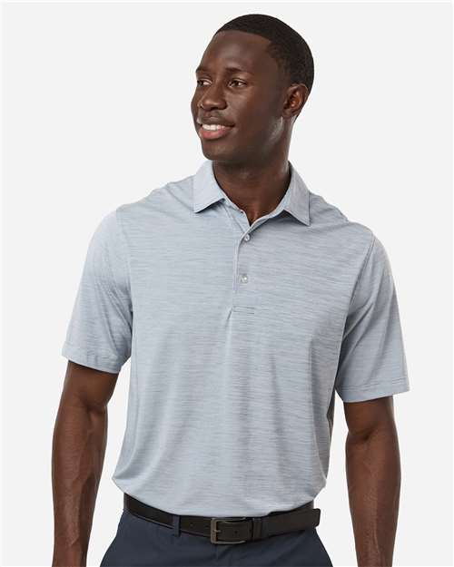 Paragon 162 Men's Bohemian Striped Heather Performance Polo - Navy Heather - model front