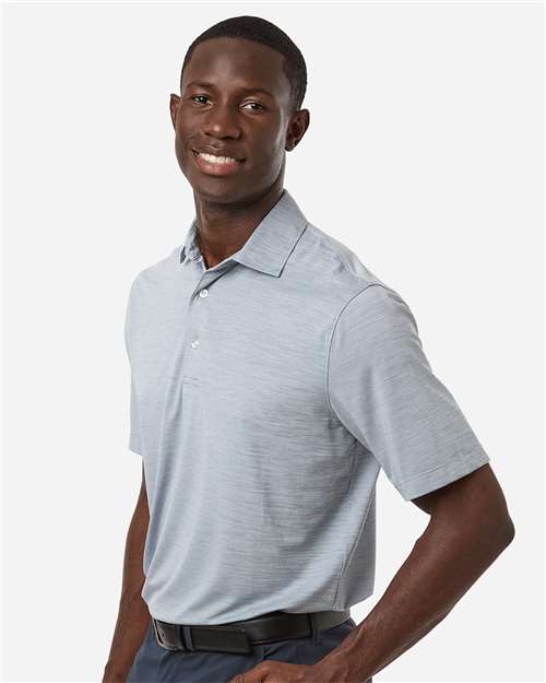 Paragon 162 Men's Bohemian Striped Heather Performance Polo - Navy Heather - model side