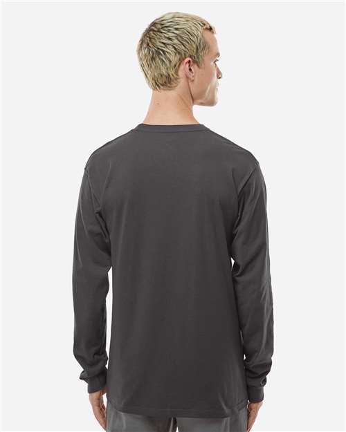 Tultex 291 Unisex Heavyweight Jersey Long Sleeve T-Shirt - Charcoal - model back