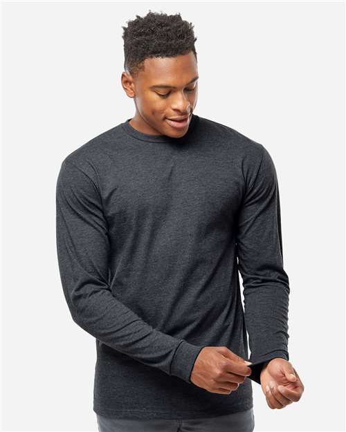 Tultex 291 Unisex Heavyweight Jersey Long Sleeve T-Shirt - Heather Graphite - model front