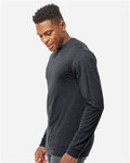 Tultex 291 Unisex Heavyweight Jersey Long Sleeve T-Shirt - Heather Graphite - model side